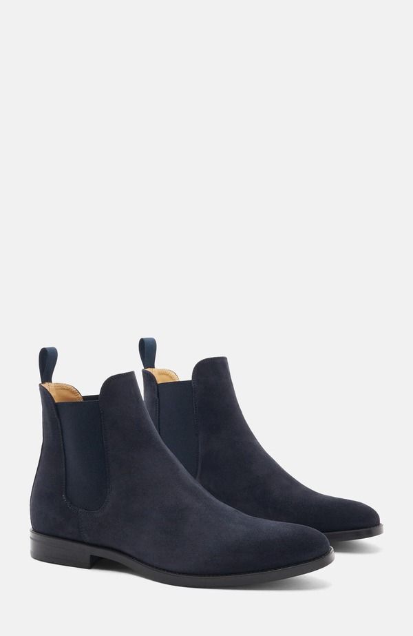 スカロッソ メンズ シューズ ブーツ・レインブーツ チェルシーブーツ チェルシー SCAROSSO Giacomo Chelsea Boots Blue Suede ブルー