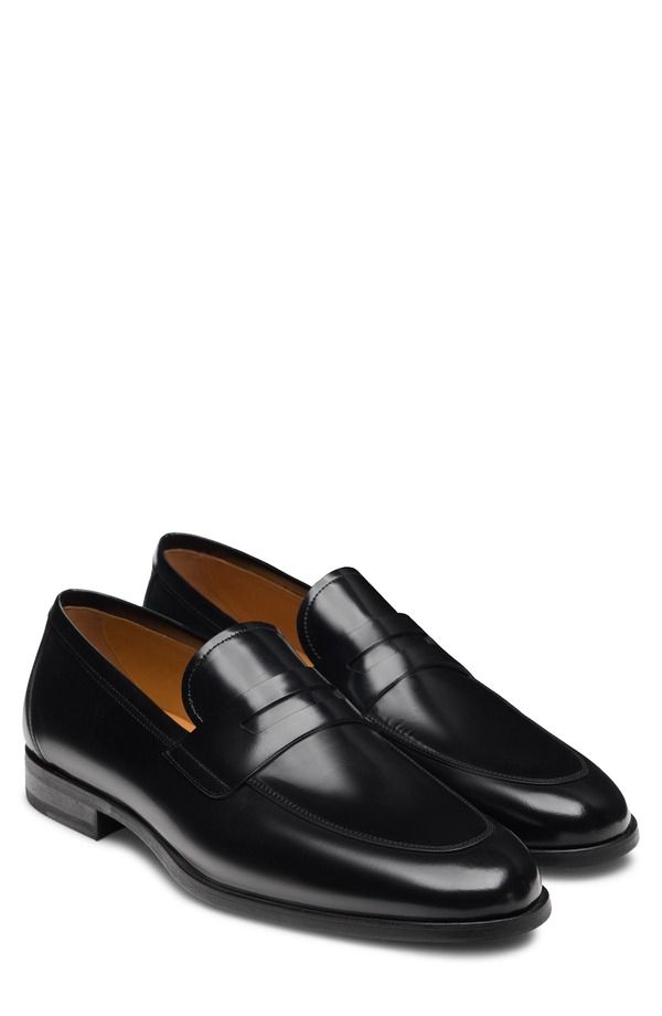マグナーニ メンズ シューズ レザー ローファー Magnanni Magico II Black Leather Apron Toe Loafer Black ブラック