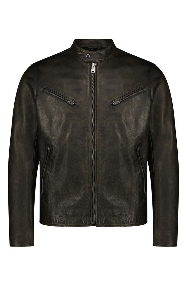 ラッキーブランド メンズ アウター ジャケット・ブルゾン レザー Lucky Brand Bonneville Washed Leather Jacket Washed Black ブラック
