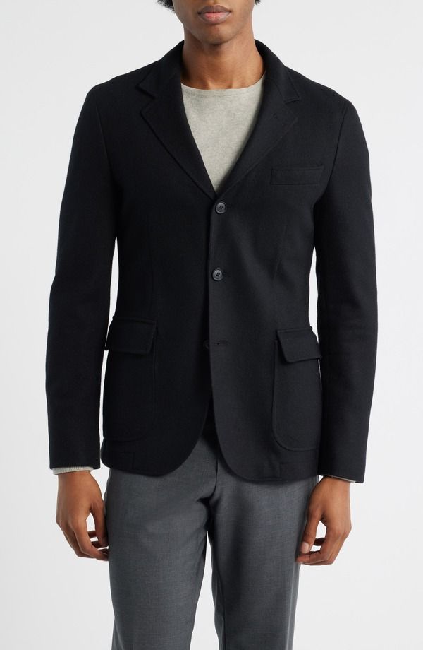 ボス メンズ アウター ジャケット・ブルゾン スリムフィット ウール コート BOSS Hanry Slim Fit Felted Wool Blend Sport Coat Black ブラック