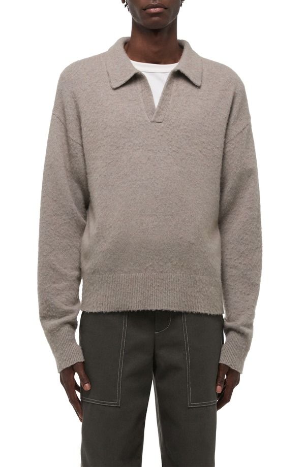 ヘルムート ラング メンズ アウター パーカー・スウェット ポロシャツ ウール セーター Helmut Lang Brushed Wool Cashmere Polo Sweater Fog 66,440円