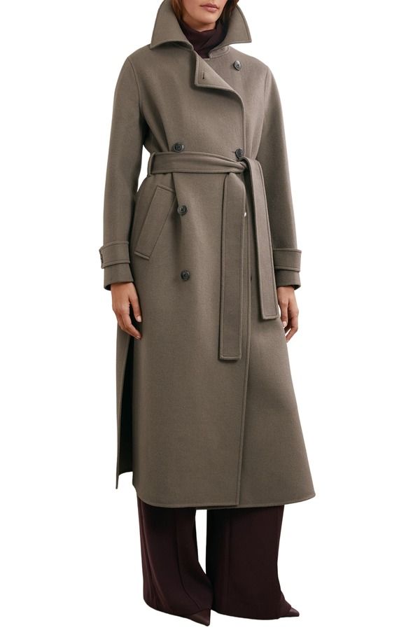 レイス レディース アウター ジャケット・ブルゾン ウール コート Reiss Luna Double Breasted Tie Waist Wool Blend Coat Mink ミンク