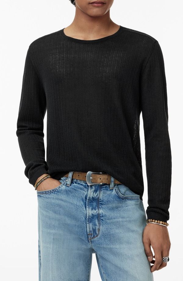 ジョンバルベイトス メンズ アウター パーカー・スウェット セーター John Varvatos Esperia Textured Sweater Black ブラック