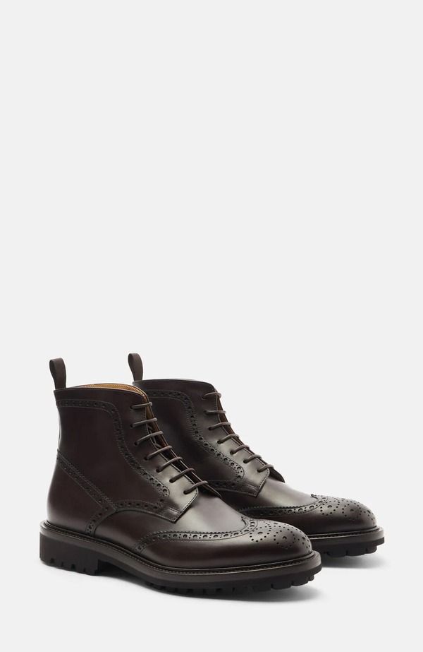 スカロッソ メンズ シューズ ブーツ・レインブーツ SCAROSSO Thomas Boots Dark Brown Calf ブラウン