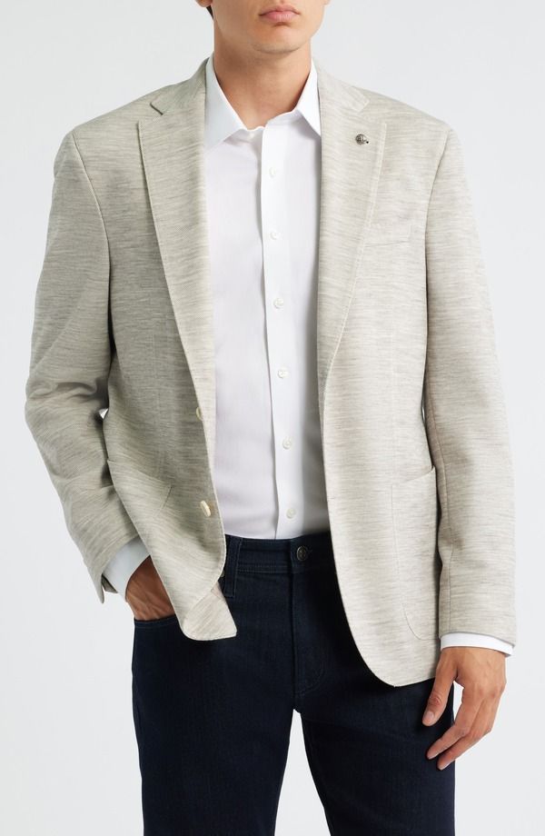ジャックビクター メンズ アウター ジャケット・ブルゾン ウール コート ニット Jack Victor Hartford Knit Wool Mlange Sport Coat Sand サンド