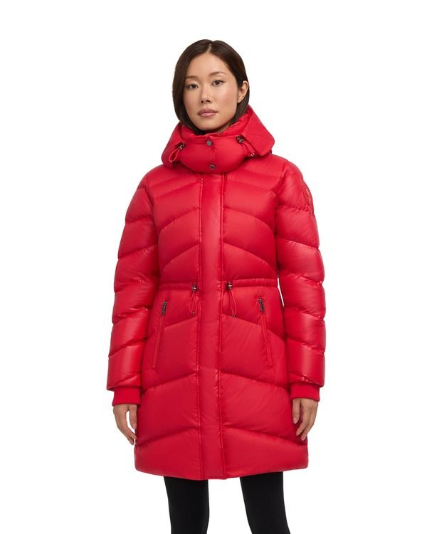 パジャール レディース アウター ジャケット・ブルゾン キルティング Pajar Saturn MidLength Quilted Puffer with Removable Hood Current Red レッド