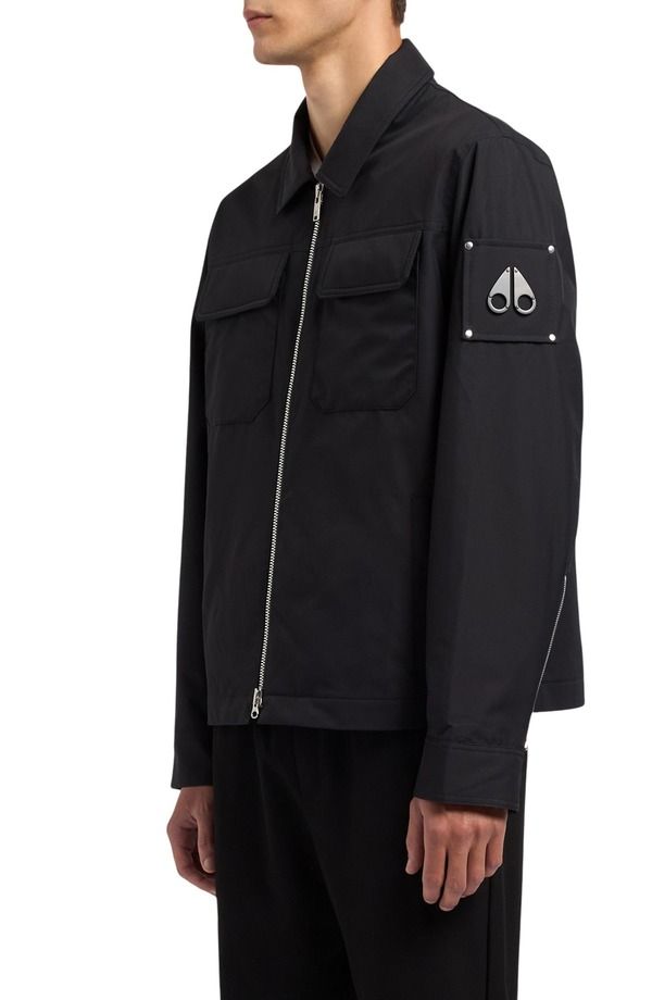 ムースナックル メンズ アウター ジャケット・ブルゾン シャツ Moose Knuckles Jacques Waterepellent Shirt Jacket Black ブラック
