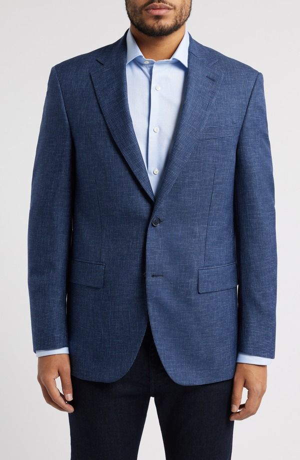 ピーター・ミラー メンズ アウター ジャケット・ブルゾン ウール コート Peter Millar Flynn Classic Fit Blue Microcheck Wool Sport Coat Medium Blue ブルー