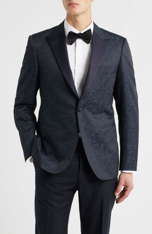 カナーリ メンズ アウター ジャケット・ブルゾン Canali Siena Contemporary Fit Navy Paisley Dinner Jacket Navy ネイビー