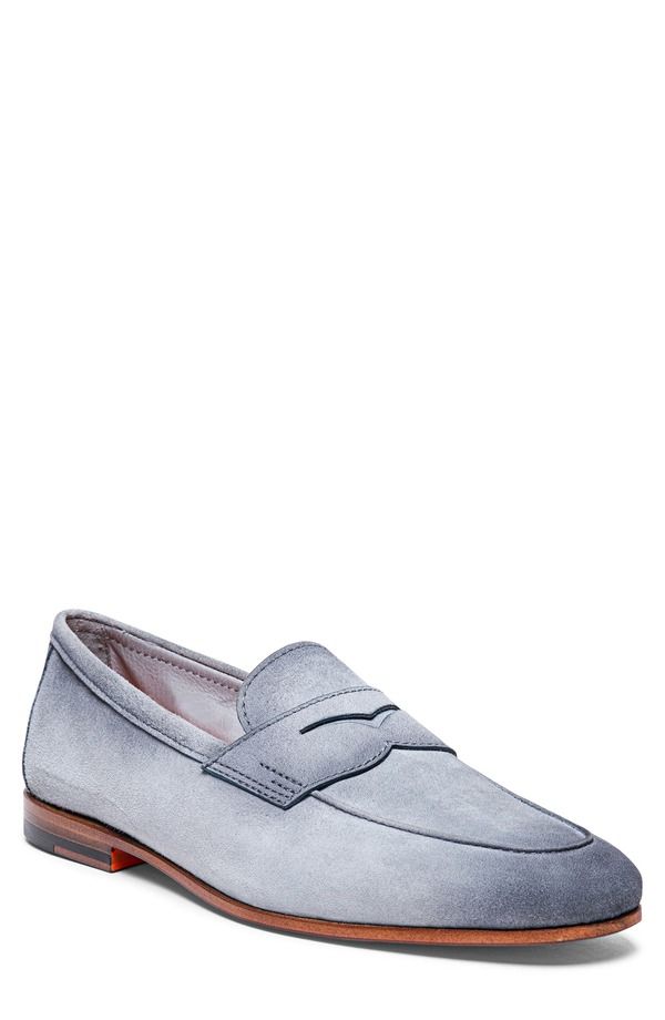 サントーニ メンズ シューズ ローファー Santoni Carlos Penny Loafer GreyGrey グレー