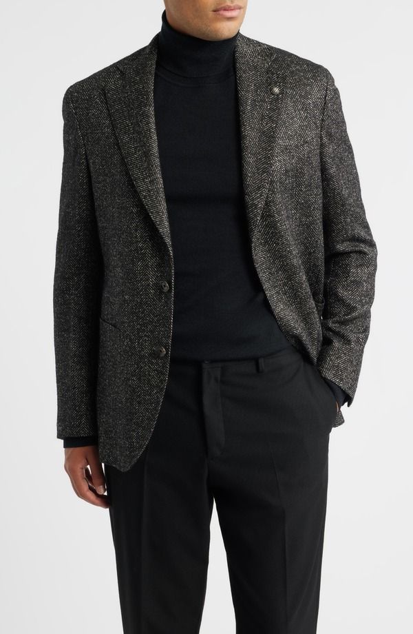 ジャックビクター メンズ アウター ジャケット・ブルゾン ウール コート Jack Victor Myles Unconstructed Wool Alpaca Blend Herringbone Sport Coat Charcoal チャコール