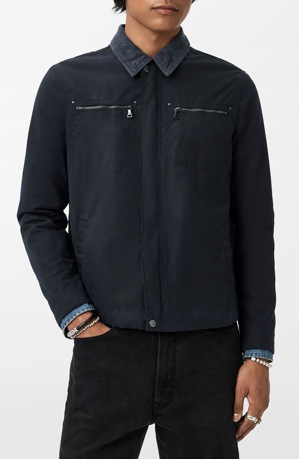ジョンバルベイトス メンズ アウター ジャケット・ブルゾン コットン John Varvatos Calvin Waxed Cotton Work Jacket Navy ネイビー