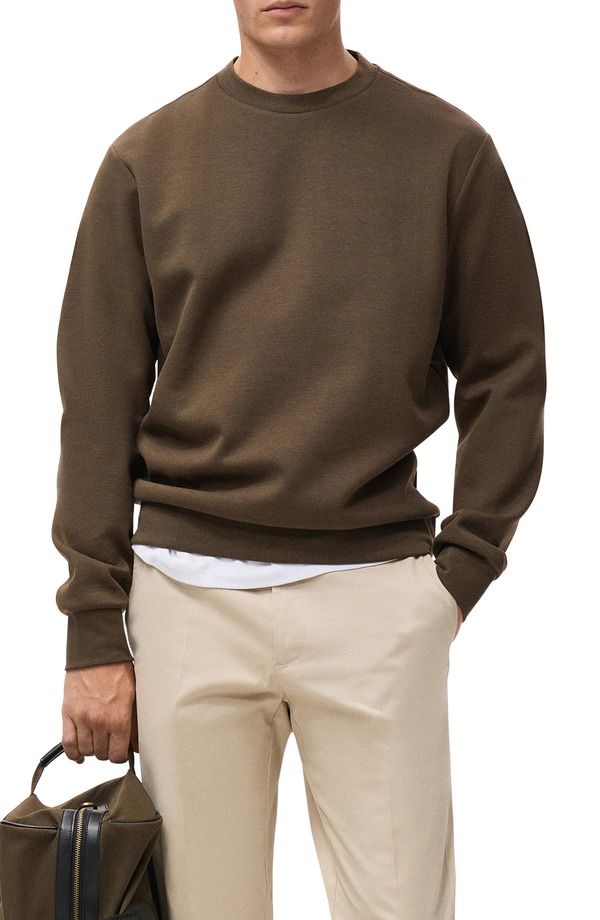 マンゴ メンズ アウター パーカー・スウェット シャツ MANGO Sweatshirt Olive Green グリーン