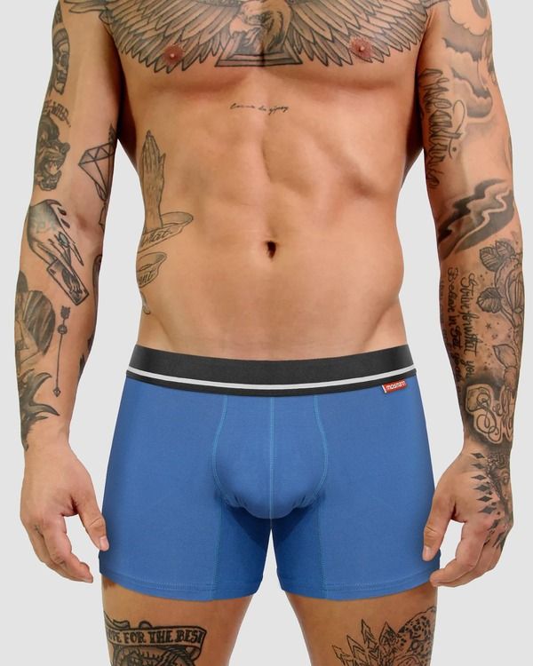 モスマン メンズ アンダーウェア ボクサーパンツ Mosmann Australia Mens UltraSoft Boxers BlueBlack ブラック
