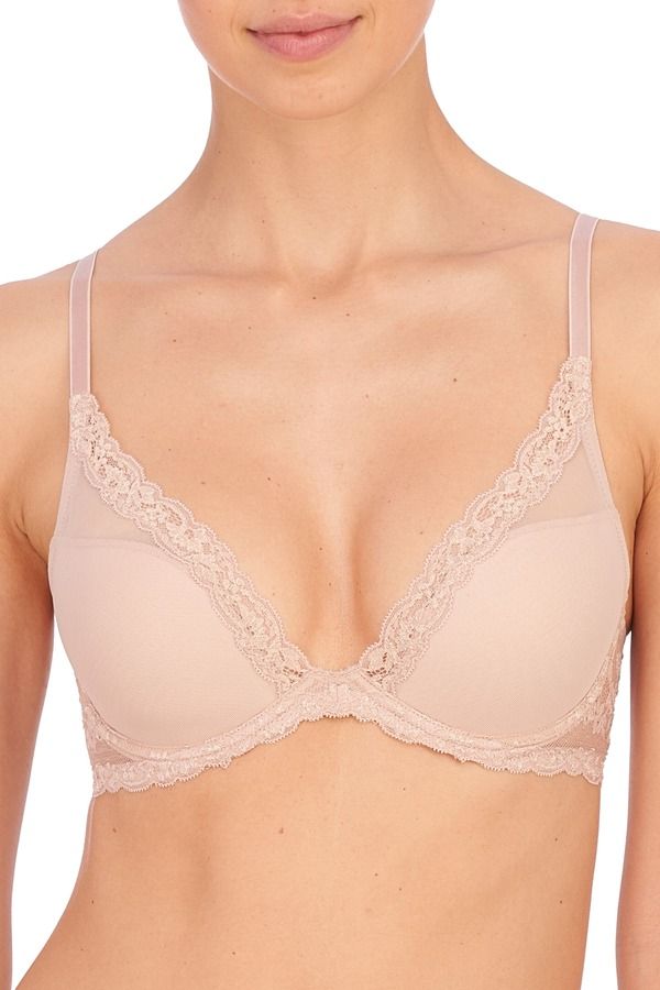 ナトリ レディース トップス Tシャツ Natori Luxe Plunge TShirt Bra Lt Mocha モカ