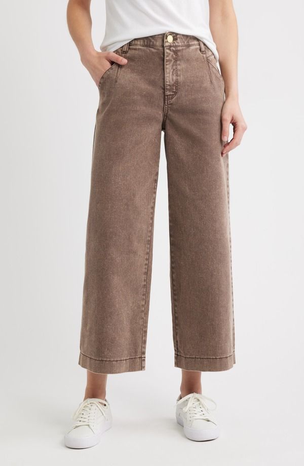 ウィットウィズダム レディース ボトムス デニムパンツ ワイドレッグ アンクル ジーンズ Wit Wisdom Wyatt Skyrise Washed Ankle Wide Leg Jeans Washedark Walnut