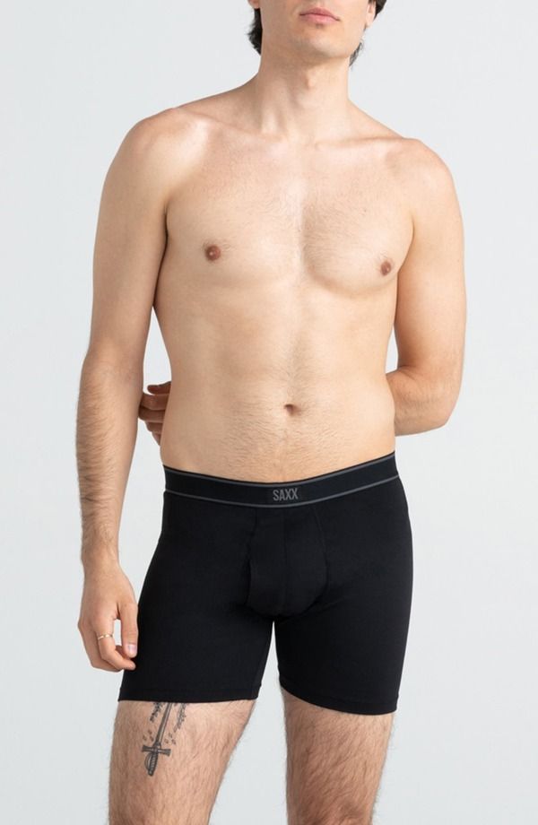 サックス メンズ アンダーウェア ボクサーパンツ SAXX Daytripper Comfort Stretch Boxer Briefs Black ブラック