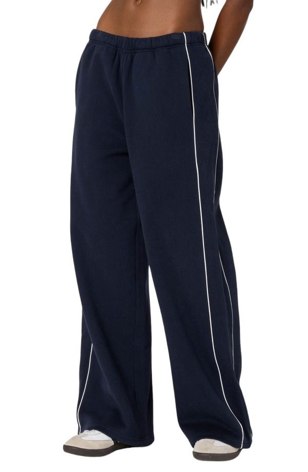 アディクテッド レディース ボトムス カジュアルパンツ スウェットパンツ コットン EDIKTED Autumn Cotton Blend Sweatpants Navy ネイビー