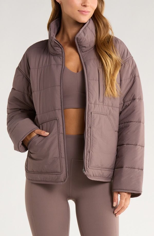 ゼラ レディース アウター ジャケット・ブルゾン キルティング Zella Quilted Packable Jacket Grey Plum グレー