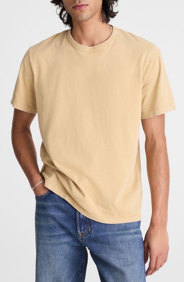 メイドウェル メンズ トップス Tシャツ コットン Madewell Allday Garment Dyed Cotton TShirt Distant Dune