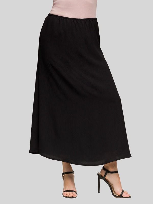 24 セブンコンフォート レディース ボトムスカート A ライン マキシ 24seven Comfort Apparelastic Waist ALINE Maxi Skirt Black ブラック