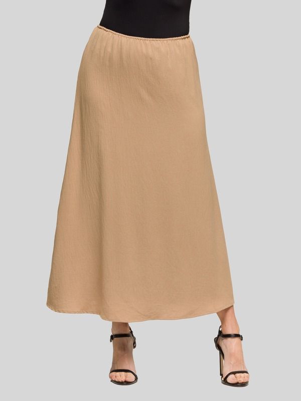 24 セブンコンフォート レディース ボトムスカート A ライン マキシ 24seven Comfort Apparelastic Waist ALINE Maxi Skirt Nude
