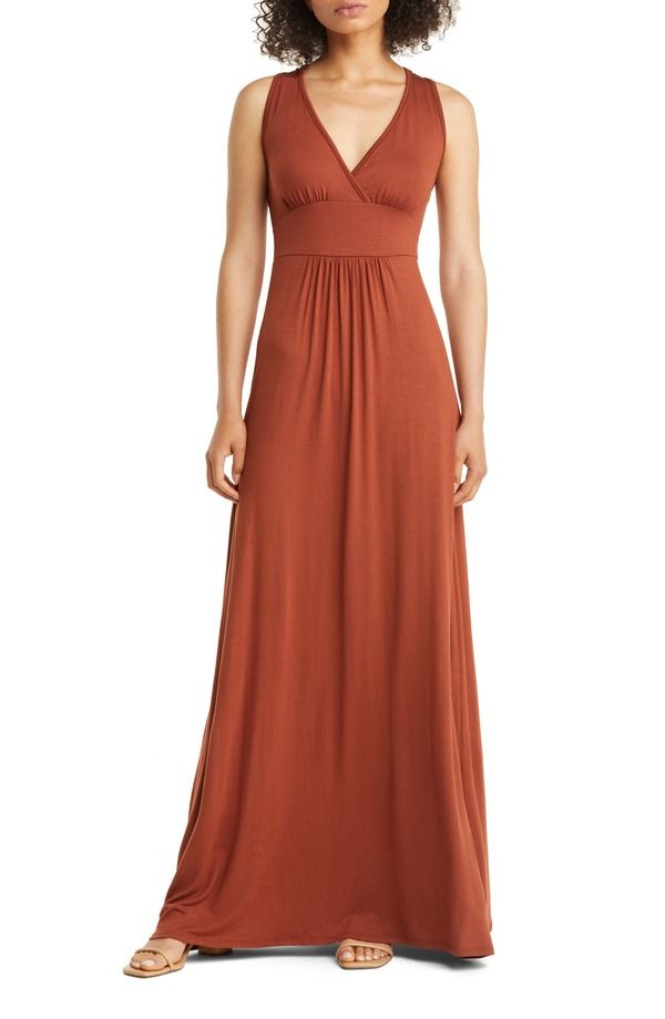 ラブアペラ レディース トップス ワンピース Vネック ジャージー マキシ Loveappella VNeck Jersey Maxi Dress Hazelnut 15,826円