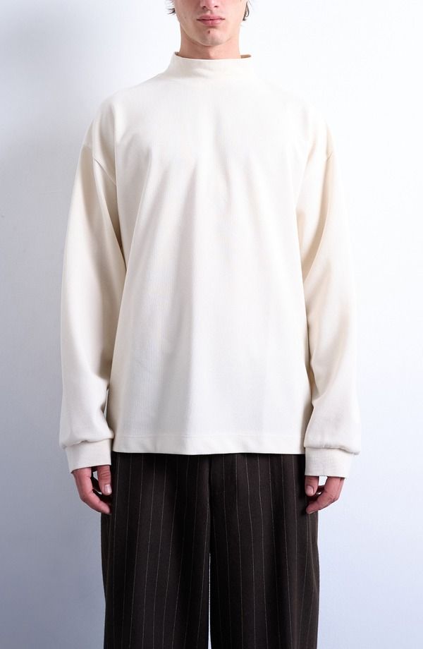 トップマン メンズ トップス Tシャツ モックネック Topman Mock Neck TShirt Ecru エクリュ