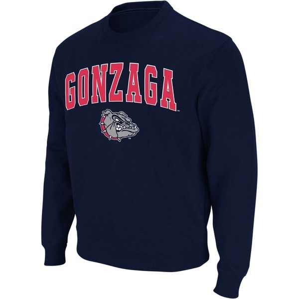 コロシアム メンズ アウター パーカー・スウェット クルーネック シャツ ロゴ Mens Colosseum Navy Gonzaga Bulldogs Arch Logo Crew Neck Sweatshirt Navy ネイビー