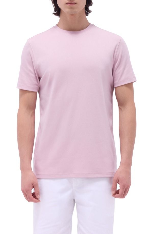 ブガッチ メンズ トップス Tシャツ コットン Bugatchi Hank Solid Pima Cotton TShirt Dusty Pink ピンク