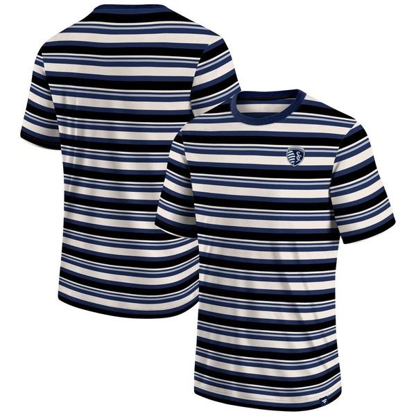 ファナティクス メンズ トップス Tシャツ Mens Fanatics Branded Navy Sporting Kansas City Shot Clock Stripe TShirt Navy ネイビー 10,066円