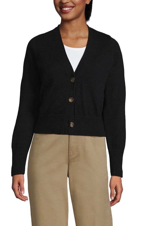 ランズエンド レディース アウター パーカー・スウェット Vネック セーター カーディガン Lands Endrifter Vneck Dress Cardigan Sweater Black ブラック