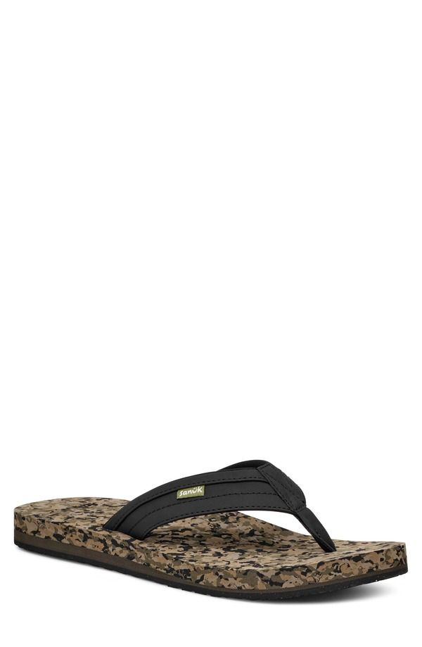 サヌーク メンズ シューズ サンダル Sanuk Ziggy Water Friendly Flip Flop Black Multi ブラック