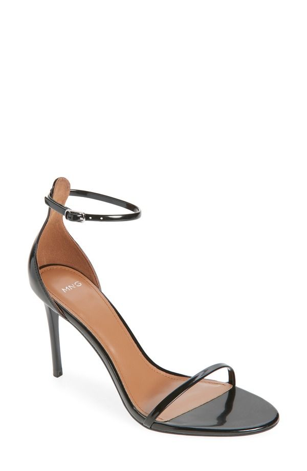 マンゴ レディース シューズ サンダル アンクル MANGO Finankle Strap Sandal Black ブラック
