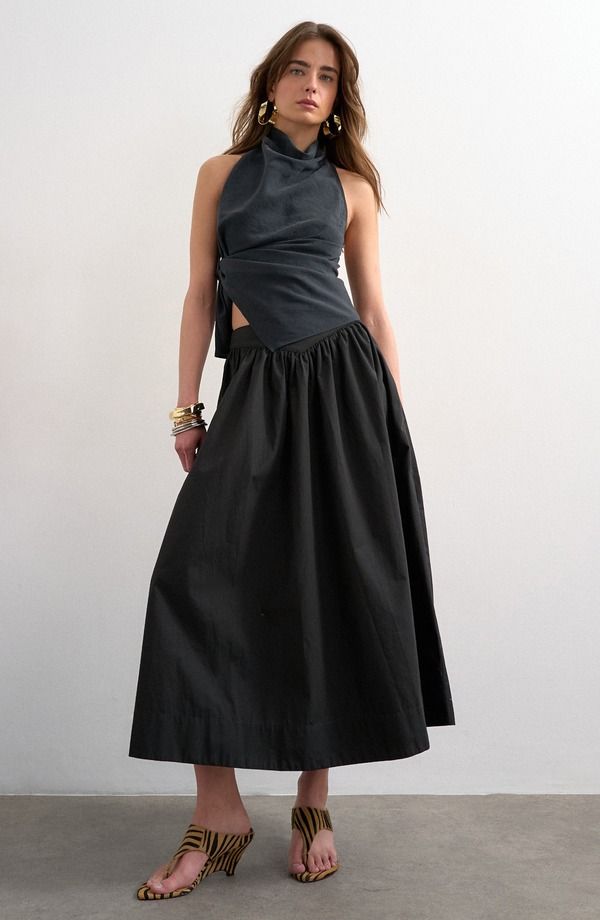 トップショップ レディース ボトムスカート マキシ Topshop Saloon Maxi Skirt Black ブラック