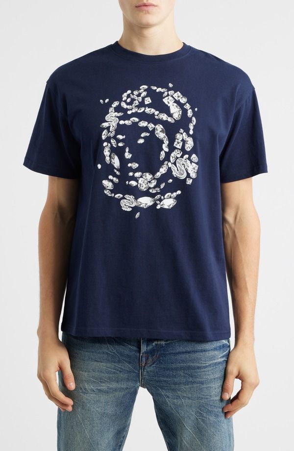 ビリオネアボーイズクラブ メンズ トップス Tシャツ コットン グラフィック Billionaire Boys Club Gems Cotton Graphic TShirt Navy Blazer ネイビー