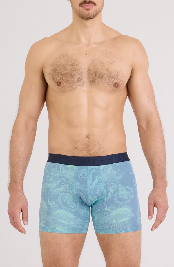 サックス メンズ アンダーウェア ボクサーパンツ SAXX Smooth Luxe Micro Modal Boxer Briefs ExoticaAshley Blue ブルー