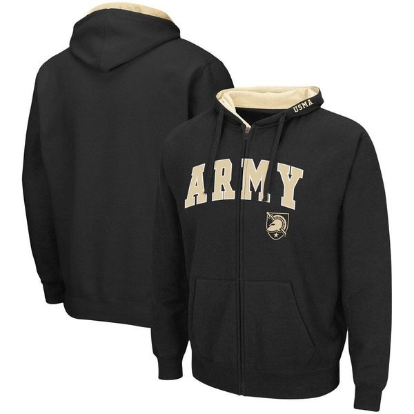 コロシアム メンズ アウター パーカー・スウェット ロゴ Mens Colosseum Black Army Blacknights Arch Logo 30 FullZip Hoodie Black ブラック