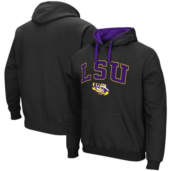 コロシアム メンズ アウター パーカー・スウェットール ロゴ Mens Colosseum Black LSU Tigers Big Tall Arch Logo 20 Pullover Hoodie Black ブラック