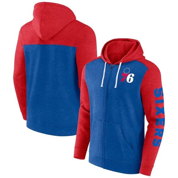 ファナティクス メンズ アウター パーカー・スウェットール ダウン Mens Fanatics RoyalRed Philadelphia 76ers Big Tall Down andistance FullZip Hoodie Royal レッド