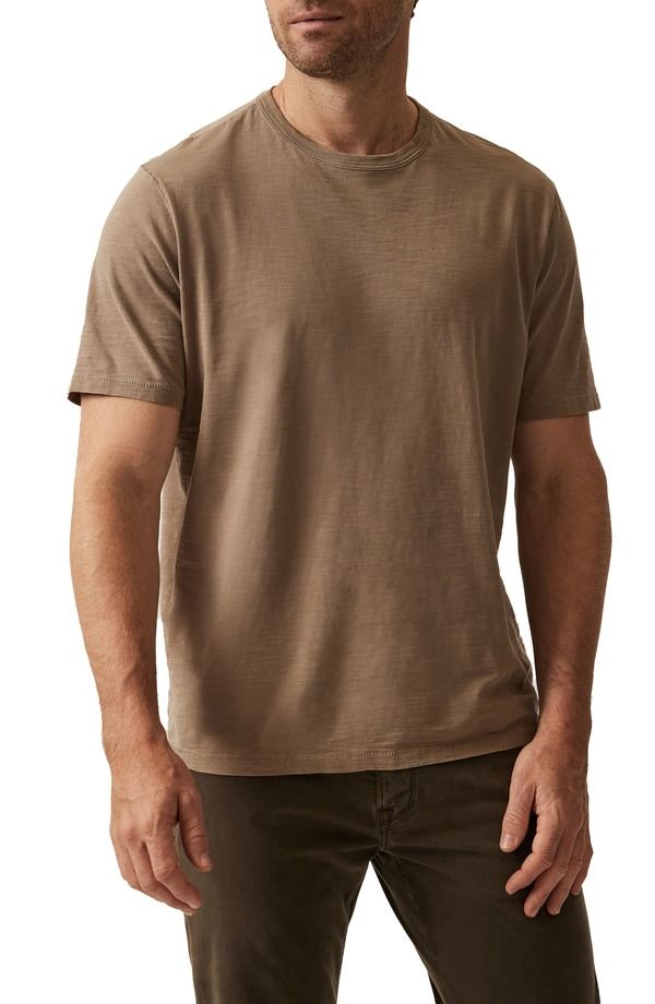 ３４ヘリテージ メンズ トップス Tシャツ クルーネック コットン 34 Heritage Slub Pima Cotton Crewneck TShirt Shitake