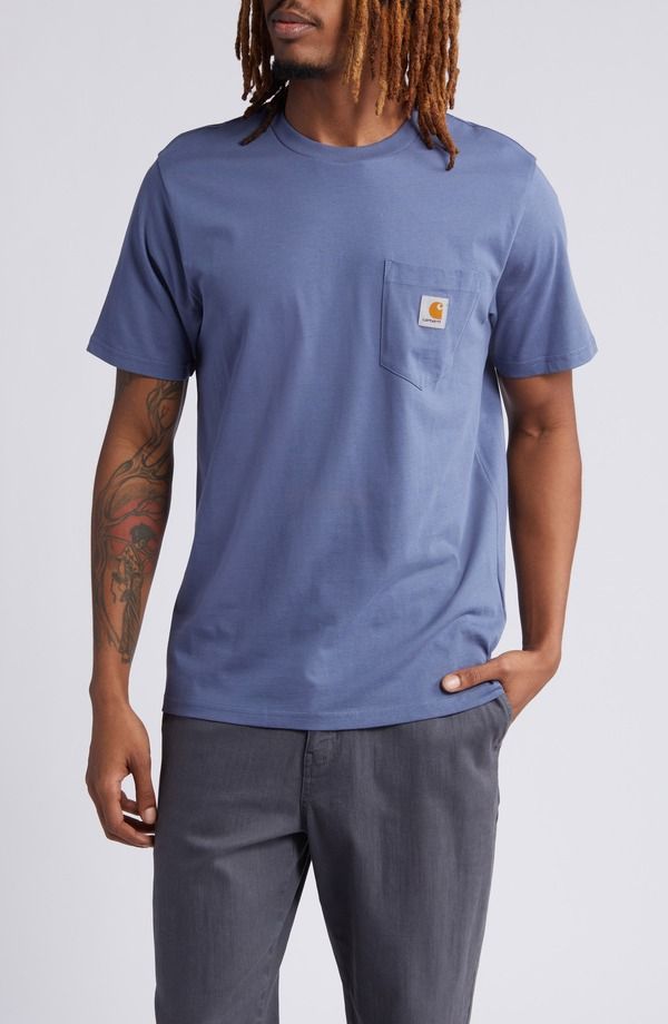 カーハート メンズ トップス Tシャツ ロゴ Carhartt Work In Progress Logo PocketShirt Puddle
