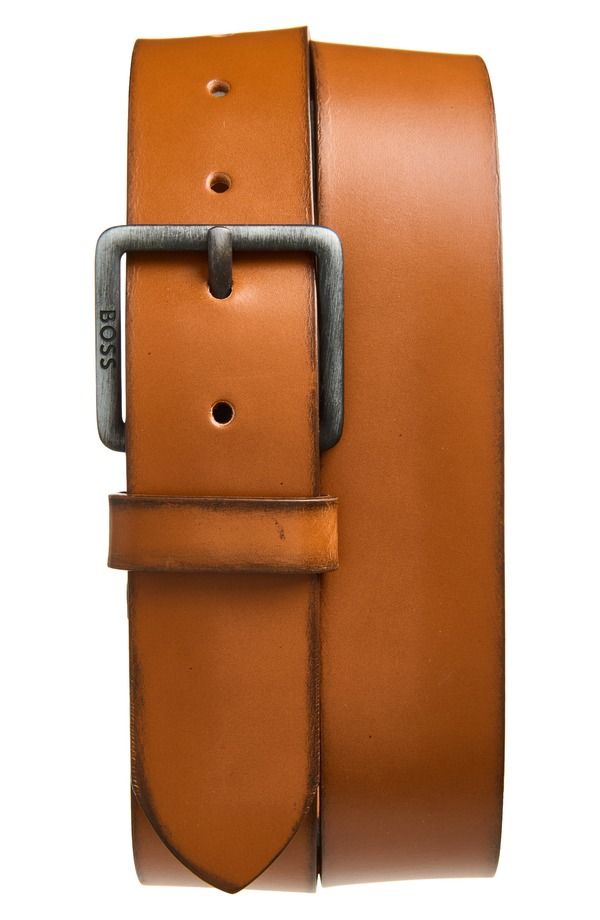 ボス メンズ アクセサリー ベルト レザー BOSS Jeeko Leather Belt Med Brown ブラウン