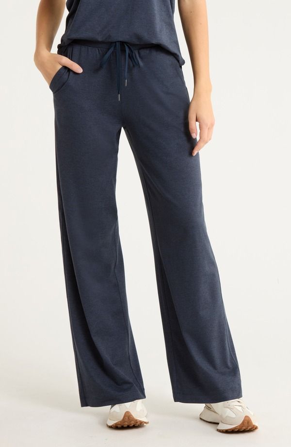 ゼラ レディース ボトムス デニムパンツ ストレート Zella Restore Soft Straight Leg Drawstring Pants Navy Sapphire ネイビー