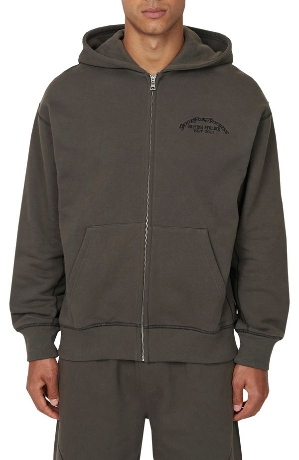 グッドフォーナッシング メンズ アウター パーカー・スウェット ヴィンテージ Good For Nothing Coverlock Vintage Zip Hoodie Gunmetal ガンメタル