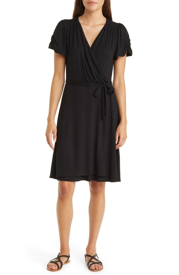 ラブアペラ レディース トップス ワンピース Loveappella Faux Wrap Dress Black ブラック