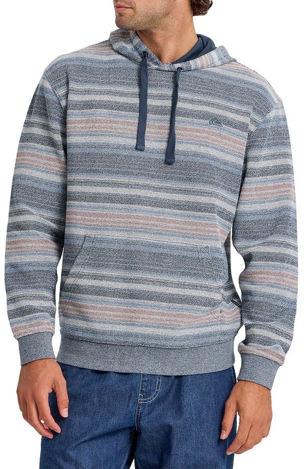 クイックシルバー メンズ アウター パーカー・スウェット Quiksilver Great Otway Stripe Beachoodie Dark Denim デニム