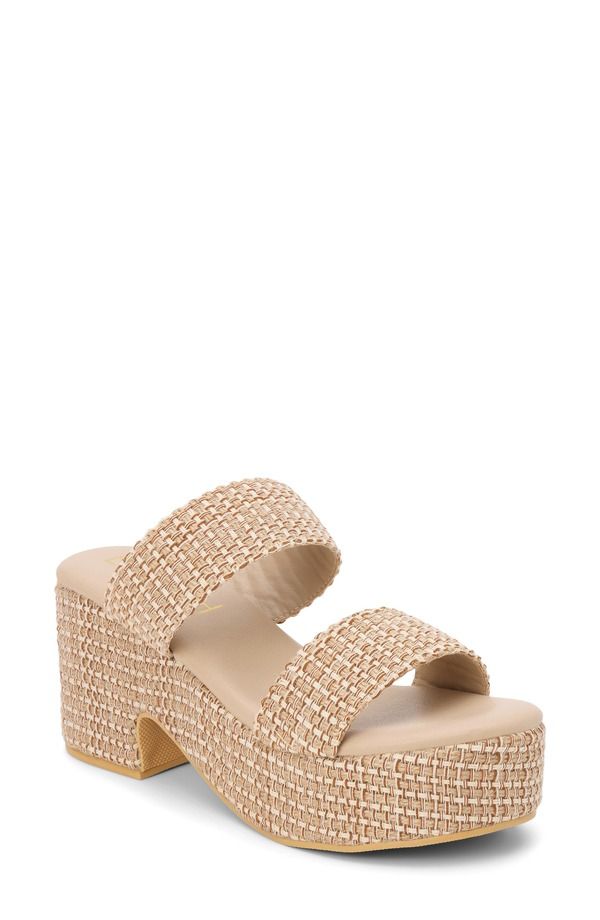 ココナッツバイマッテシィ レディース シューズ サンダル プラットフォーム Coconuts by Matisse Ocean Avespadrille Platform Slide Sandal Tan Multi Jute タン
