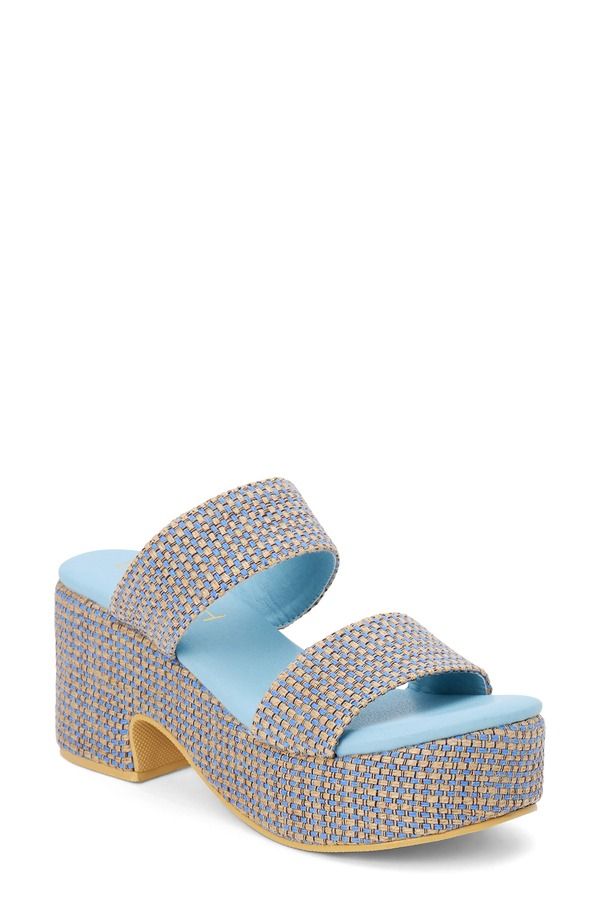 ココナッツバイマッテシィ レディース シューズ サンダル プラットフォーム Coconuts by Matisse Ocean Avespadrille Platform Slide Sandal Indigo Multi Jute インディゴ