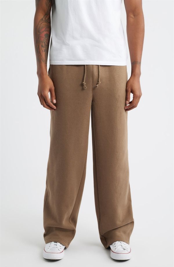 ビーピー メンズ ボトムス カジュアルパンツ ストレート スウェットパンツ フリース BP Straight Leg Fleece Sweatpants Brown Shiitake ブラウン